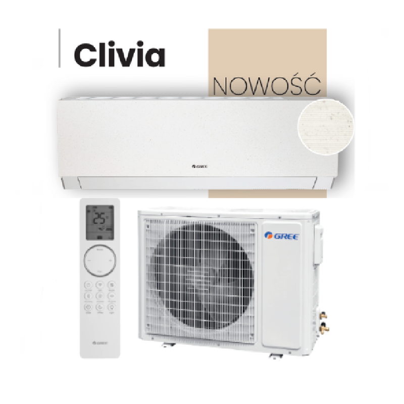 NOWOŚĆ !!! Klimatyzator Gree Clivia Beige Stone o mocy 7,0kW (Beżowy Mat)
