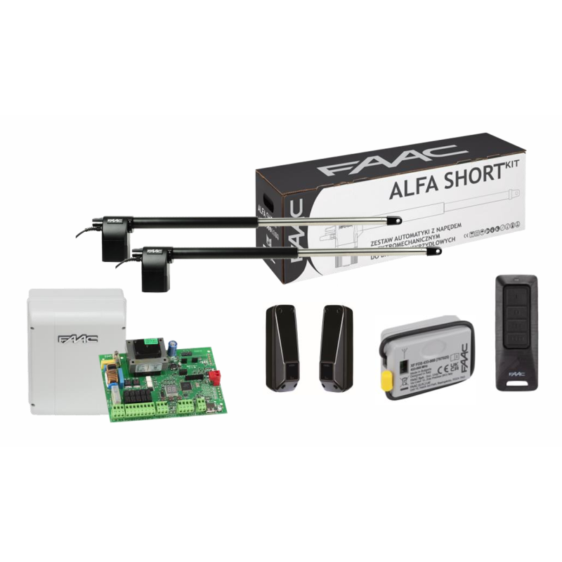 FAAC Zestaw Alfa Short do bram rozwiernych 230V maks. długość skrzydła 1,8m