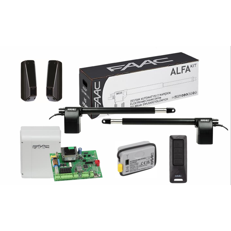 FAAC Zestaw Alfa do bram rozwiernych 230V maks. długość skrzydła 3m